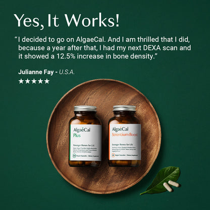 AlgaeCal Plus and Strontium Boost bottles